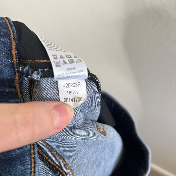 Spanx Womens Blue Distressed Ankle Skinny Slimming Jeans XL style 20203r - Picture 11 of 11